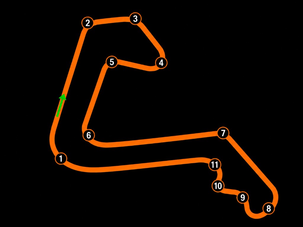 MotorSport Ranch Cresson track layout map (1.7 CW)